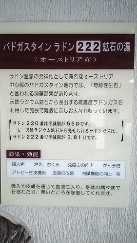 バドガシュタインラドン222鉱石の湯